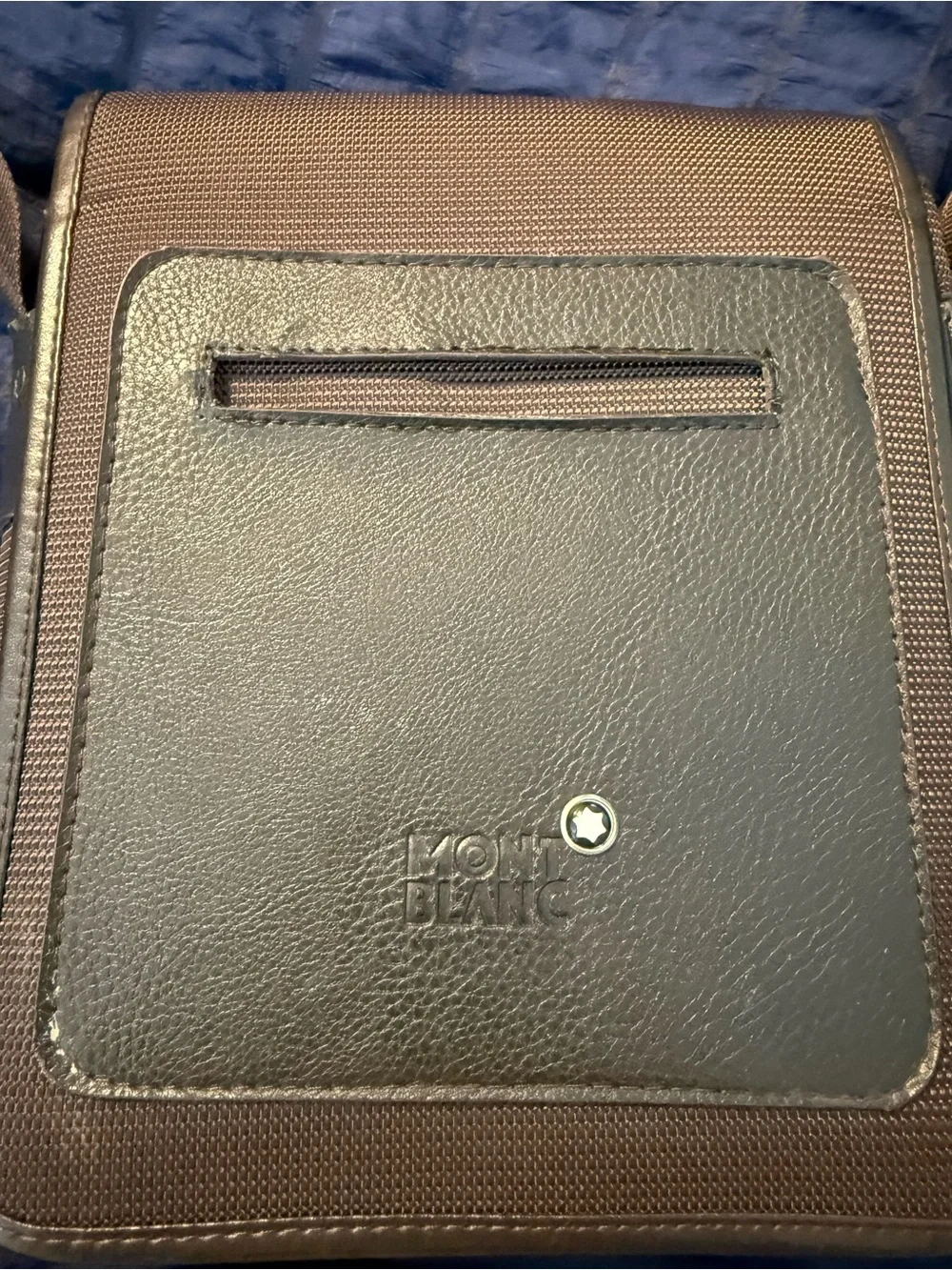 Montblanc Olive Green and Brown Men's Messenger Crossbody Bag